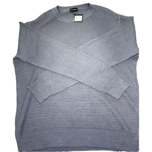 NWT! Luxury Men’s Club Monaco Blue Gray Linen/Cotton Size XL Pullover Sweater